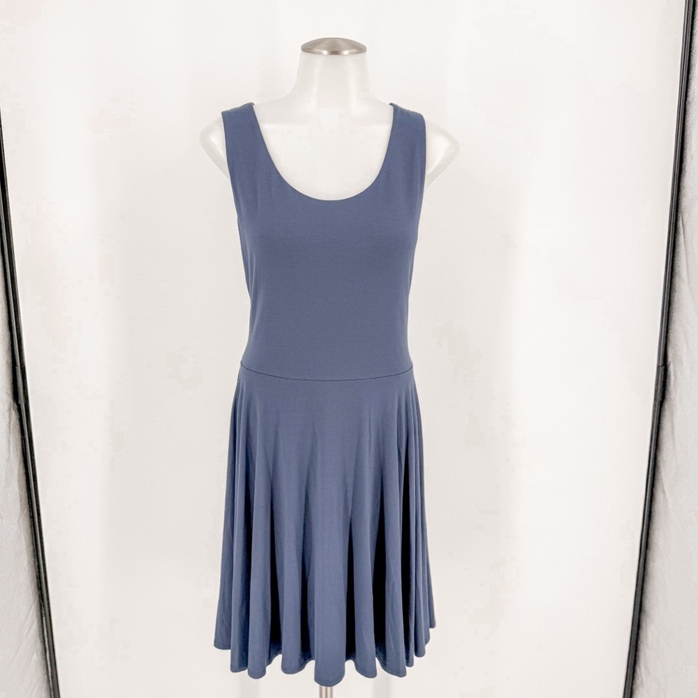 Kenar Elegant Blue Sleeveless Mini Dress